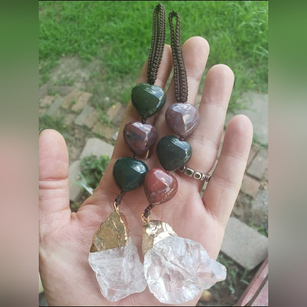 Ocean Jasper & Quartz Hanger